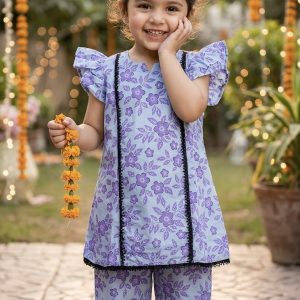 Lavender Bloom Premium Kids Co-Ords Set