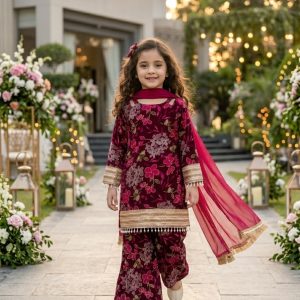 Berry Blossom Luxury 3Pcs Suit