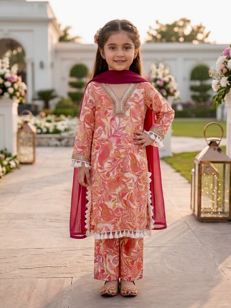 Premium Floral Printed Festive Set - Image 2