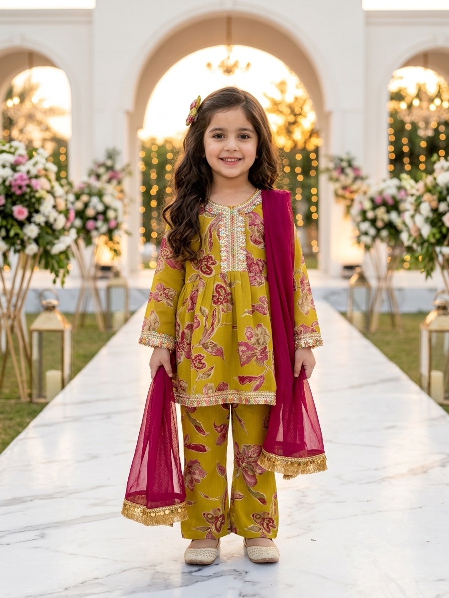 Marigold Glow Premium Georgette Festive Suit