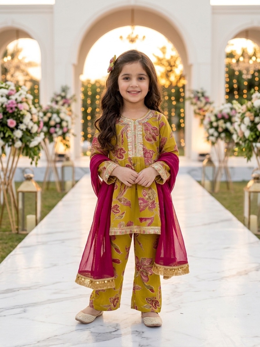 Marigold Glow Premium Georgette Festive Suit - Image 2