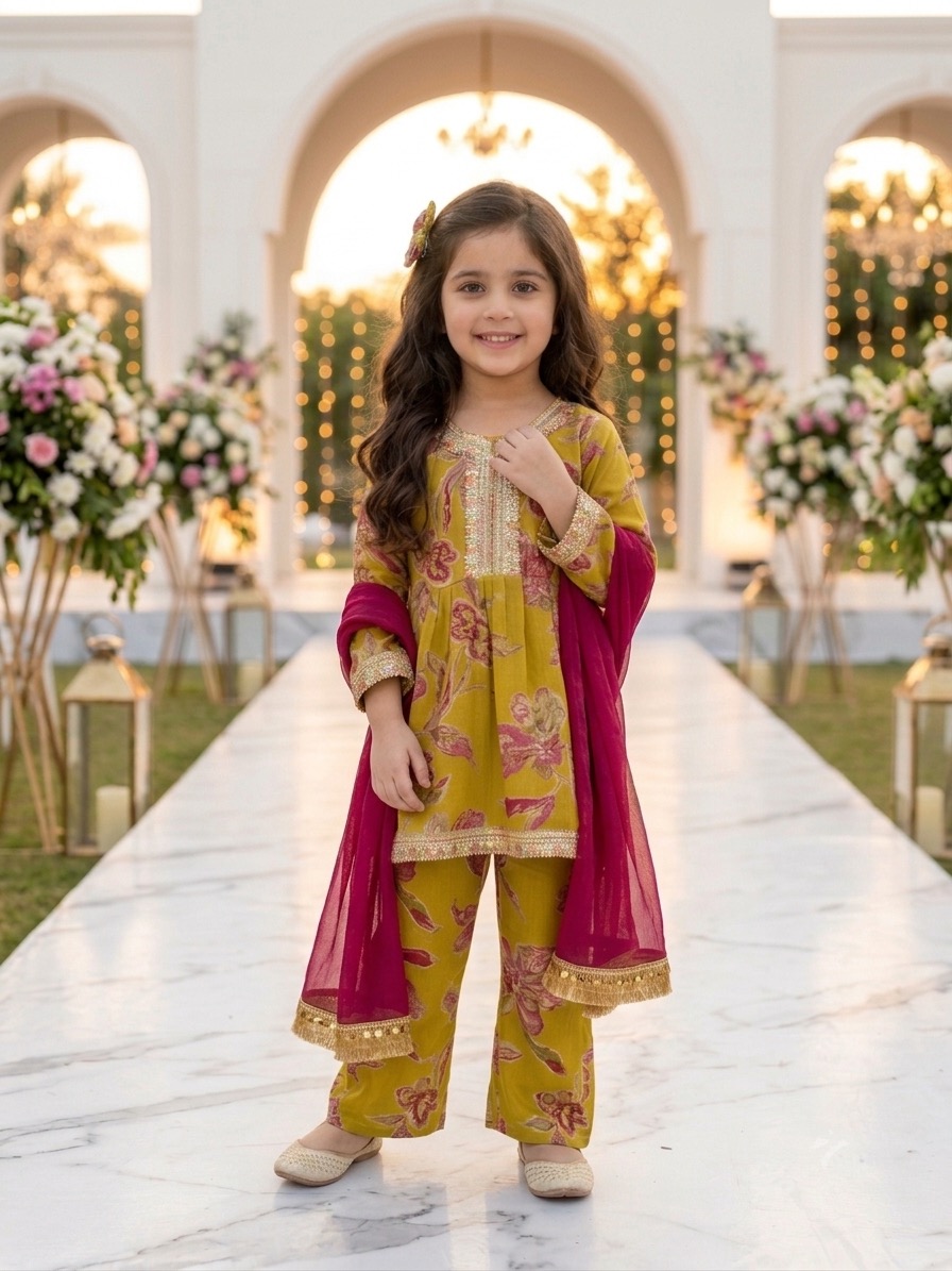 Marigold Glow Premium Georgette Festive Suit - Image 3