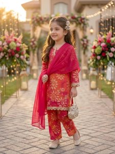 Amira Blossom – Elegant Girls Traditional Dress Set