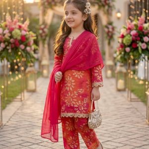 Amira Blossom – Elegant Girls Traditional Dress Set
