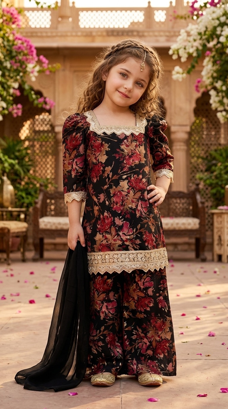 Gul-e-Noor 3 Piece Traditional Girls Dress